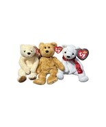 3 Ty Beanie Babies Bears Cashew Chili 2000 Holiday Bear Tags - $18.55