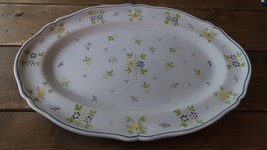 Vintage Handpainted LONGCHAMP Flower Pattern Serving Platter Tray 16.75&quot;... - £55.38 GBP