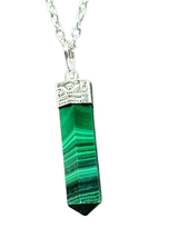 Malachite Necklace Genuine Gemstone Crystal Protection Vitality Pendant Boxed UK - £17.84 GBP