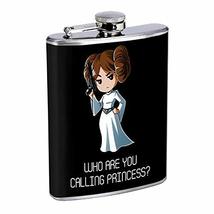 Princess Galaxy Hip Flask Stainless Steel 8 Oz Silver Drinking Whiskey Spirits E - $9.95