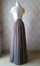 Brown Long Tulle Skirt Women Custom Plus Size Tulle Maxi Skirt Bridesmaid Skirt image 5