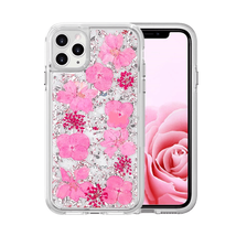 Real Flower Rose Gold Foil Confetti Case Cover for iPhone 12 Mini 5.4″ PINK - £6.12 GBP