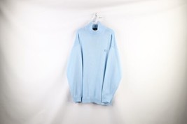 Vintage South Pole Mens Large Baggy Fit Knit Mock Neck Sweater Carolina Blue - £54.40 GBP