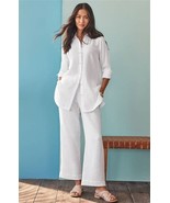 New J. Jill Cotton-Gauze Straight-Leg Cropped Pants Women XLP Stretch Wa... - $59.99