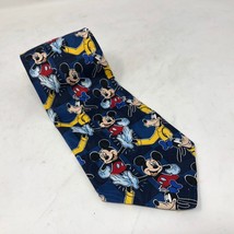 VTG Mickey Unlimited Mickey Mouse Goofy High Five Blue Tie Disney Teamwork  - $34.64