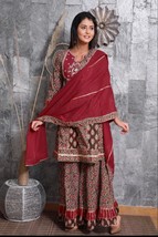 Fateh Enterprises Women&#39;s Pure Cotton Printed  Kurta with Pant &amp; Dupatta - $70.00