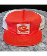 VTG Celanese Trucker Snapback hat 70s 80s Orange Mesh Cap M/L USA Made - €12,76 EUR