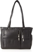 David King Women&#39;s Breifcase Plus Multi Pocket Leather Handbag Purse No Zipper - £28.72 GBP