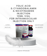 Folic Acid, Cyanocobalamin &amp; Niacinamide Injection 2 x 10ml vials - $82.23 CAD