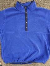 Mens LL Bean X Large 1/4 Snap Button Fleece Sweatshirt Polartec Blue Pullover XL - £18.25 GBP