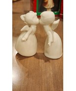 Vintage Napcoware Kissing Angels Porcelain Bisque Figurines 3&quot; M Boy &amp; G... - $10.00