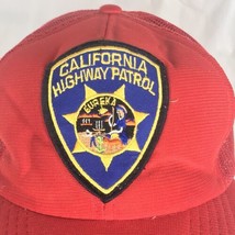 California highway Patrol Eureka Red Mesh Foam 80s Snap Back Vintage Hat Cap - £20.88 GBP