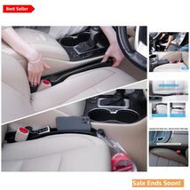 Set of 2 Black Soft Foam Car Gap Fillers Organizer Hooks Universal Fit - $34.60