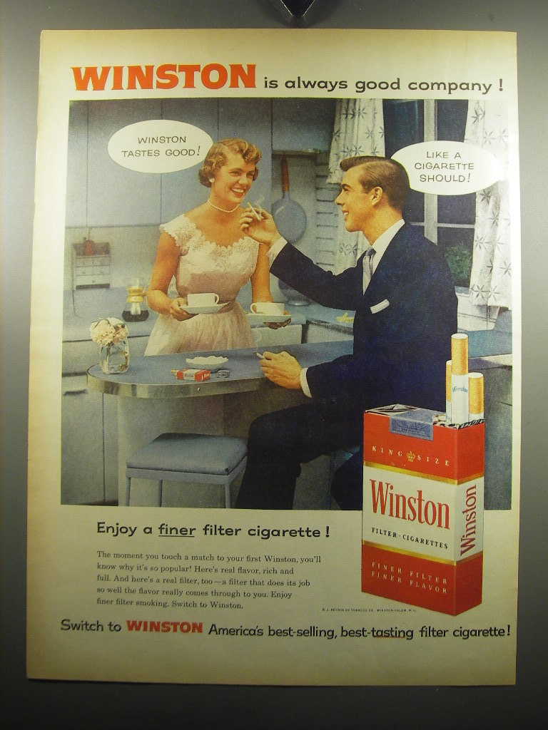 1957 Winston Cigarettes Ad - Winston is always good company - $18.49