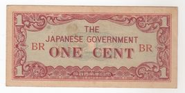 Malaya, One Cent, 1942 The Japanese Government, Red Series BR - WWII, PM... - $13.01