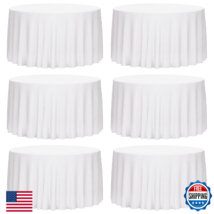 Winwingo 120x120 Table Cloth - 6 Pack Round White Washable Stain and Wri... - $91.84