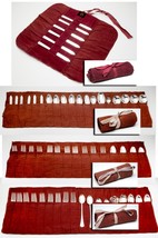 4 LOT 65 SLOTs FLANNEL  SILVERWARE STORAGE ROLL ANTI TARNISH CLOTH BURGUNDY - $765.72 MXN