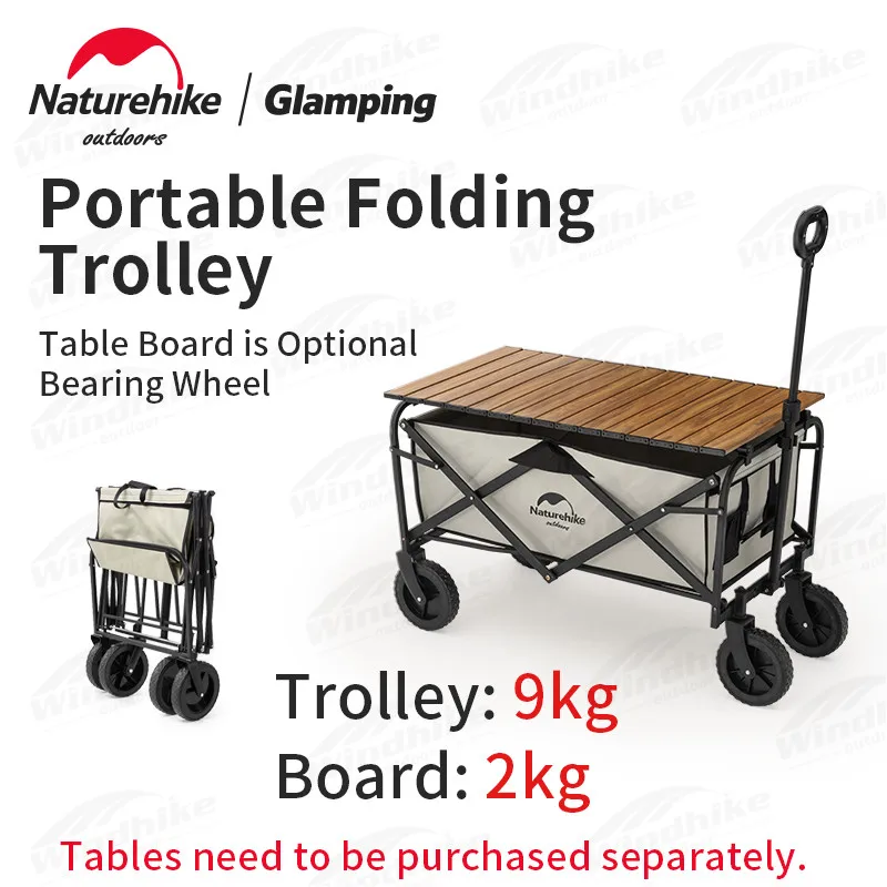 Naturehike 90L Folding Trolley Pushcart Portable Outdoor Camping  Picnic Travel - £178.82 GBP+