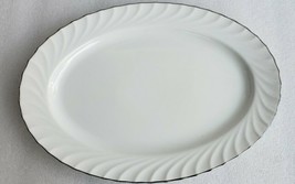 (1) Norleans Estate 14&quot; Oval Serving Platter Fine China Swirled Platinum Trim - £111.35 GBP