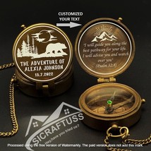 Adventure Brass Compass -  Personalized Hiking Brass Compass - Engraved ... - £19.62 GBP+
