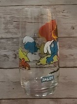 Vintage ~ Peyo ~ One (1) Jokey &quot;SMURF&quot; ~ 1982 ~ Clear Beverage Drinking Glass - £17.64 GBP