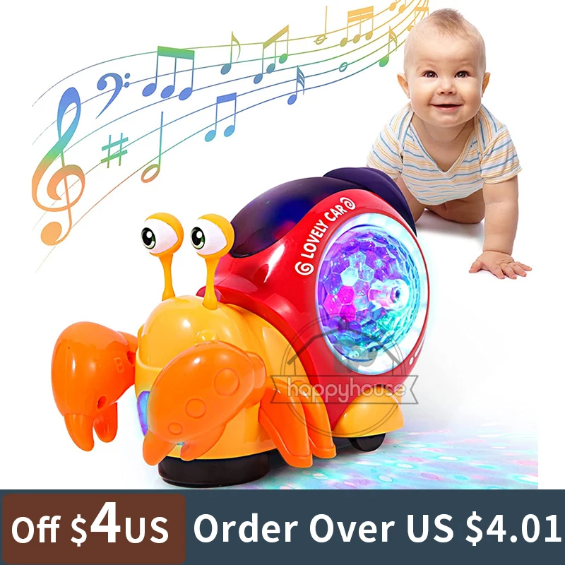 Crawling Crab Baby Toys with Music LED Light Up Interactive Musical Toys for - £11.51 GBP+