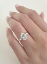 2 Ct Oval-Cut Cubic Zirconia Solitaire Engagement Ring 14K White Gold Plated - £89.90 GBP