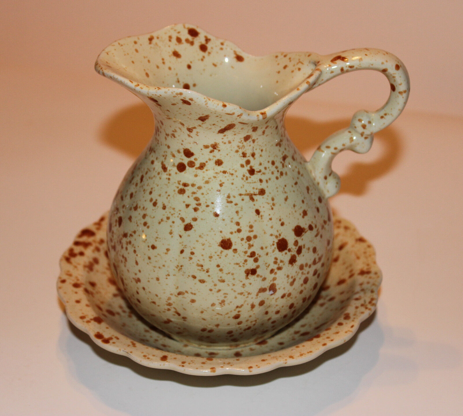 Brown Speckled Ceramic Pitcher Set – Countryside Collection by Flambro Imports - £11.73 GBP