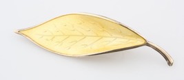 David Andersen Yellow Enamel Leaf Brooch Sterling Silver Made in Norway Vintage - £109.93 GBP