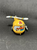 Furry Circus Toy Helicopter Yellow &amp; White FE Hong Kong Wind Up Vintage Works - £8.90 GBP