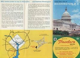 Travelers Motel Brochure Receipt &amp; Postcard Alexandria Virginia 1968 - £22.15 GBP