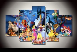 Disney Characters Cartoon No Frame 5 Piece Canvas Wall Art Home Decor - $30.50+