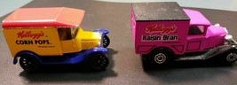 Risin Bran &amp; Kellogg&#39;s Corn Pops Cereal Matchbox Toy Car 1989 - £15.72 GBP