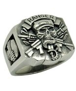 Ranger Soldier Special Forces Army Men’s Skull Sterling Silver 925 Ring  - $148.80