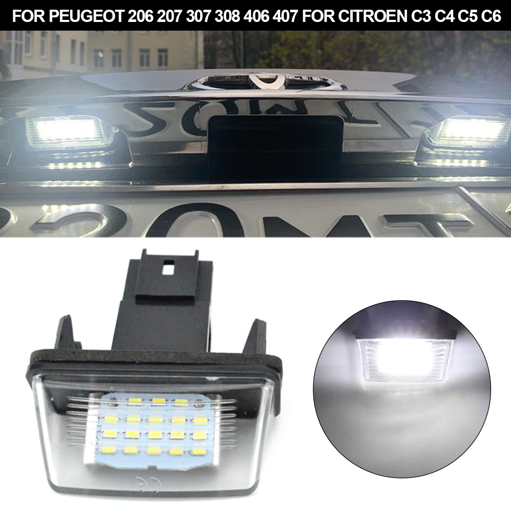 2Pcs Car LED License Number Plate Light For Citroen C3 C4 C5 Berlingo Saxo Xsa - £14.78 GBP