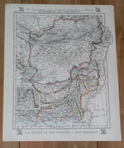 1921 Antique Map Of Afghanistan Pakistan Balochistan / Verso Iran Persia - $29.24