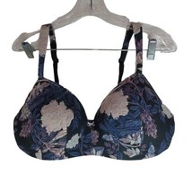 Cacique Pink/Gray Floral Lined T-Shirt Bra Size 42C No Wire Molded Cup # 118641 - £10.24 GBP