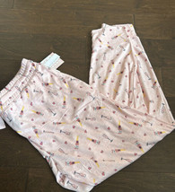 Jaclyn Smith Valentines pajama pants sz XL Jogger style Hearts Wine Glasses Pink - £18.08 GBP