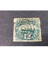 1869 US Postage Stamp #117 Pictorial Issue w/Grill 12c Green Used Hinged - £26.48 GBP