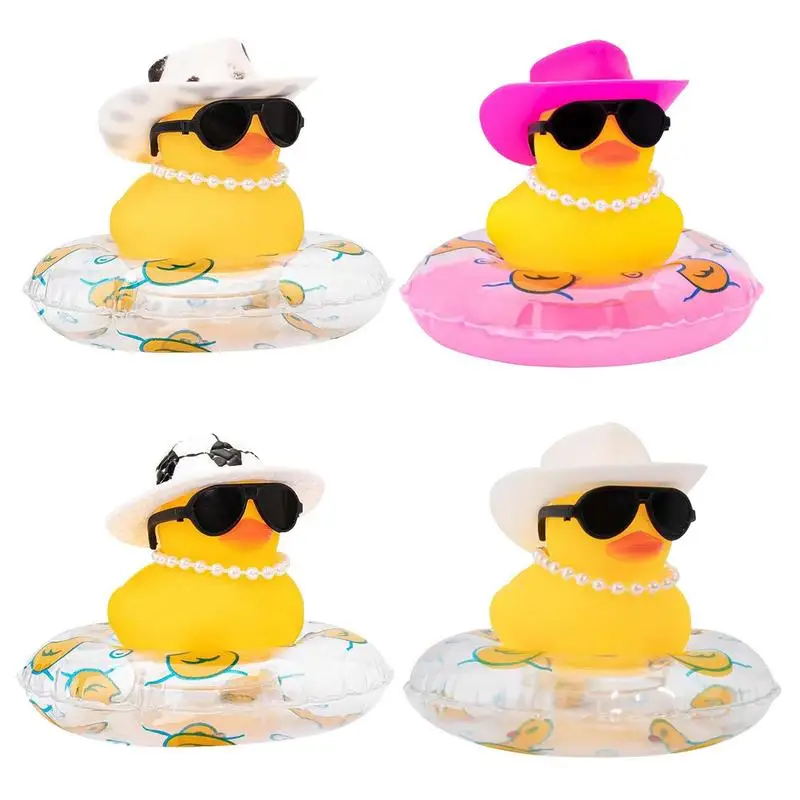 Car Duck Car Rubber Dashboard Decorations Ornament Yellow Duck with Mini Swim - £8.27 GBP+