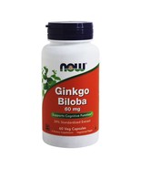 NOW Foods Ginkgo Biloba 24% Standardized Extract, 60 Vegetarian Capsules - $14.70 CAD