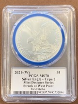 2021 W- American Silver Eagle- T2- PCGS- FS- Mint Engraver Series- Emily Damstra - £341.37 GBP