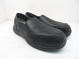 Endrina Women&#39;s Slip-On Camilia Composite Toe Work Oxford Black Leather ... - $56.99