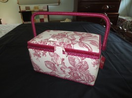 NWT St. Jane DRITZ Footed CLOTH TABLE SEWING BASKET with Tray - 11&quot; x 7&quot;... - $20.00