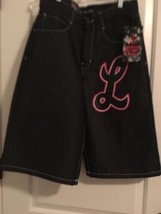 King Maker Men&#39;s Dark Jean Shorts Zip &amp; Button Pockets Dark Wash Size 32  - $45.54