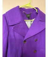 Size 6 J Crew Women&#39;s Wool Blend Pea Coat Purple Double Breasted Lined - $60.00