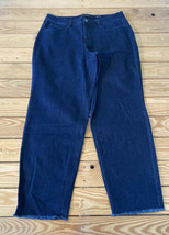 Susan Graver NWOT Women’s Straight Ankle Jeans W/ Fray Hem Size 14 Blue AY - £22.86 GBP
