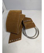Double 0 Ring Clasp Stud Metal Brown Adjustable Strap Belt Faux Suede Ri... - £13.87 GBP