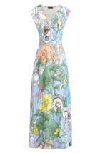 NWT J.Crew Pastel Floral Maxi in Light Sky Multi Lightweight V-neck Dress 4 - £57.54 GBP