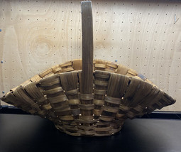 Flower Gathering Basket Late 19th Early 20th Century Primitive Ash Splint - £57.50 GBP